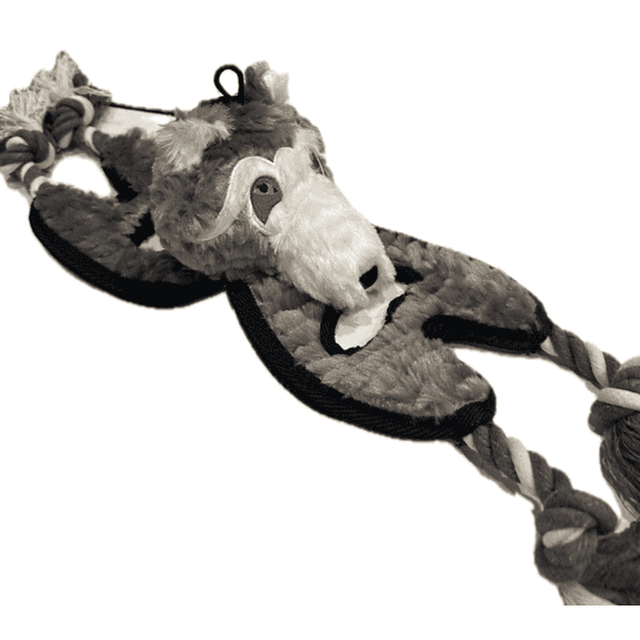 SteelDog Wolf Tugger Plush Dog Toy, Rope & Tug Dog Toy for Interactive Play