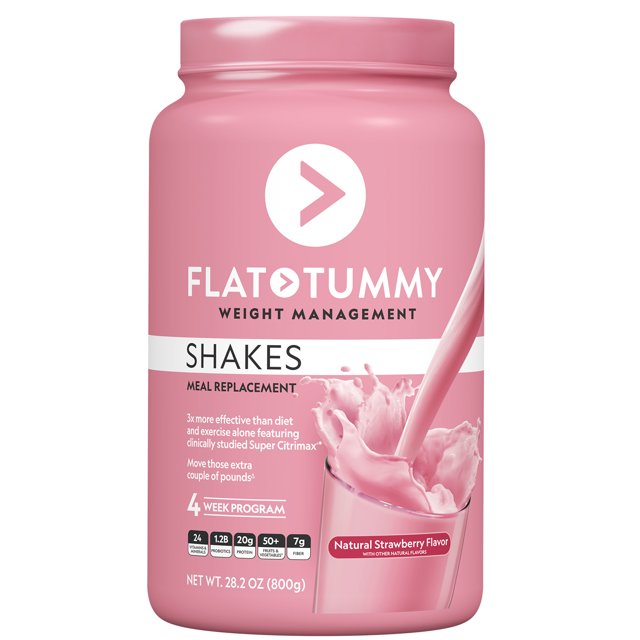 Flat Tummy Shakes, Dairy Free Strawberry Protein Powder Vegan, Keto