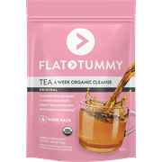 FLAT TUMMY Detox Tea (4 Week Program) – 2-Step, All Natural Cleanse with Senna, Green Tea