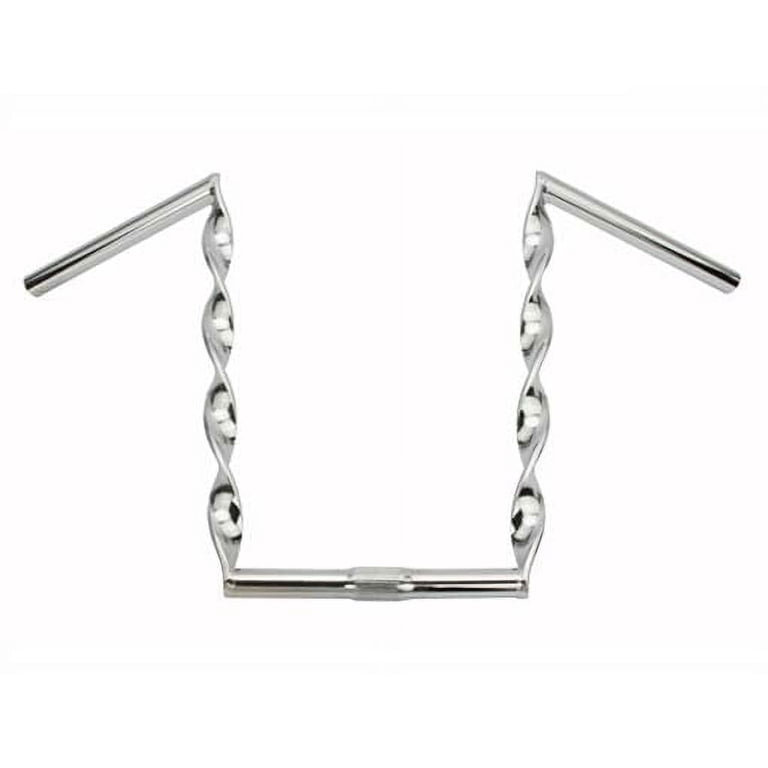 Bike All Square Twisted Handlebar 15 25.4mm Chrome Bike All Square Twisted Handlebar 15 25.4mm Chrome