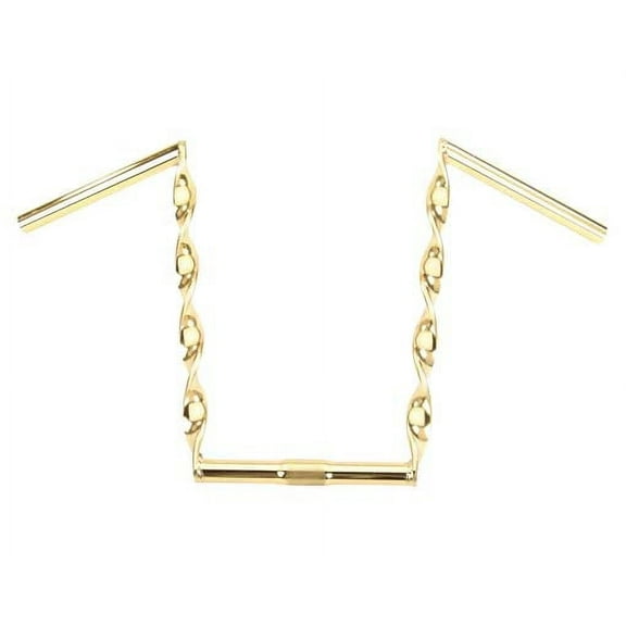 Flat Twisted Handlebar 15" 25.4mm Gold. Bike handle bar, bicycle handle bar, lowrider handle bar, chopper,lowrider bike part