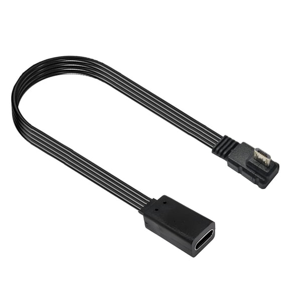 Flat Type C To Microed USB Converter Cord For Narrow Space Supports 10W Fast Charging Multiple Devices Compatibility