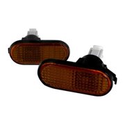 Flat Type Side Marker Lights for 92 to 95 Honda Civic, Smoke Amber - 6 x 7 x 7 in.