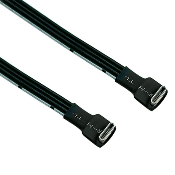 Flat USB C to USB C Male Data Cable 90 Degree Connectors for Gadgets