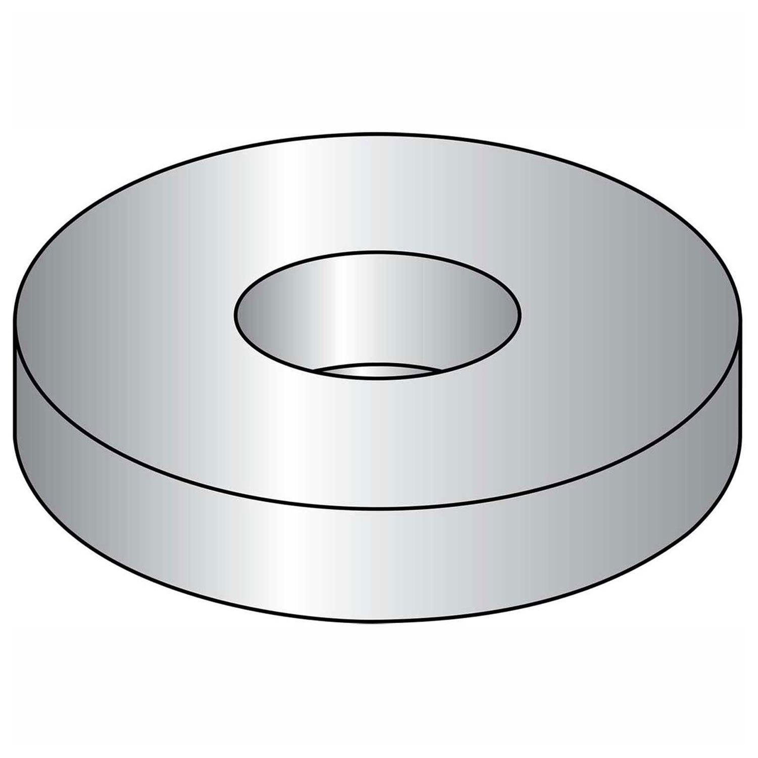Flat Washer - 1/2"" - Low Carbon Steel - Zinc Clear CR+3 - USS - Pkg of 100 - BB