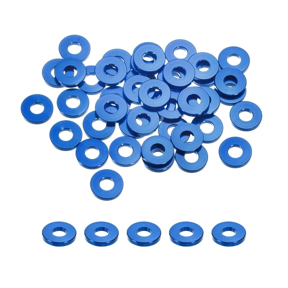Flat Washers Aluminium Alloy M5 Thickening Washer for RC Model Parts Dark Blue 30Pcs