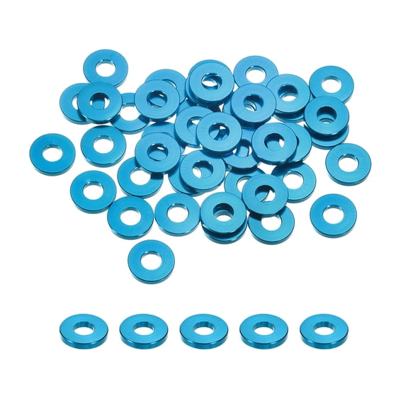 Flat Washers Aluminium Alloy M5 Thickening Washer for RC Model Parts Light Blue 30Pcs