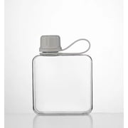 BZUEPRS Water Bottle Travel Flask Portable 10.5 oz BPA Free Tritan Square Small Water Bottles Leakproof Slim Water Bottle for Purse Travel Pocket Sports Fitness Grey, 10.5
