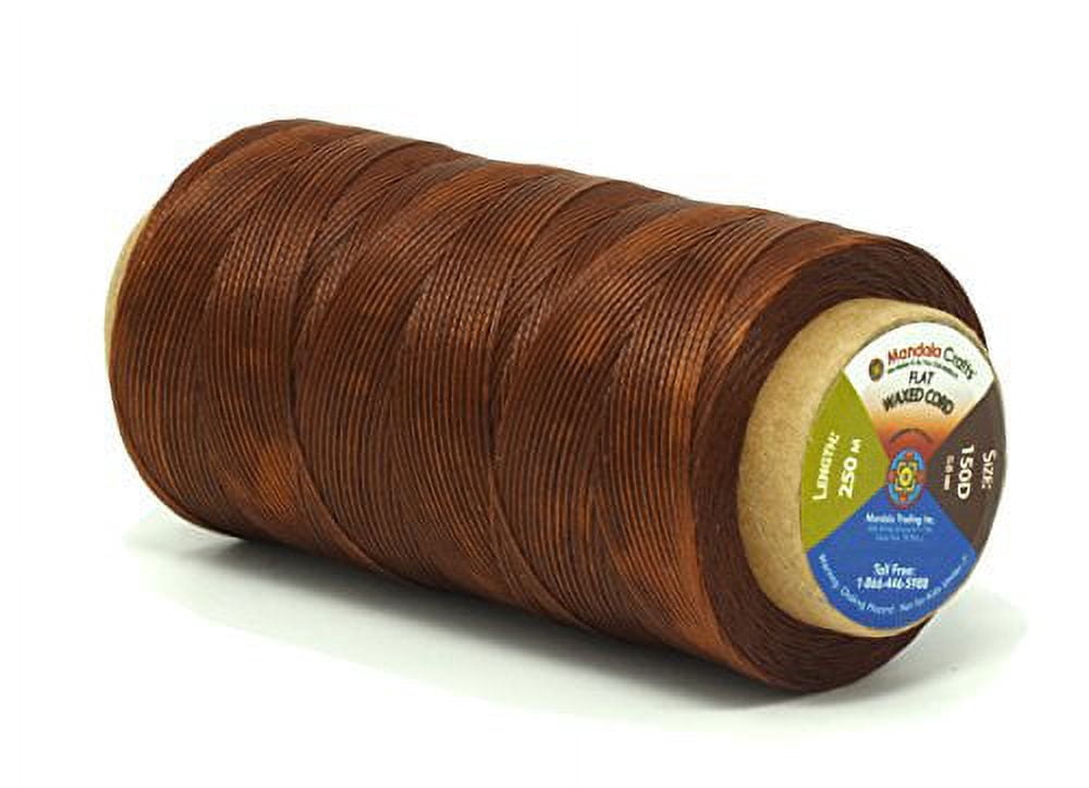 Threaded Leather String Flat Waxed Thread for Leather Sewing - Leather Thread Wax String ...