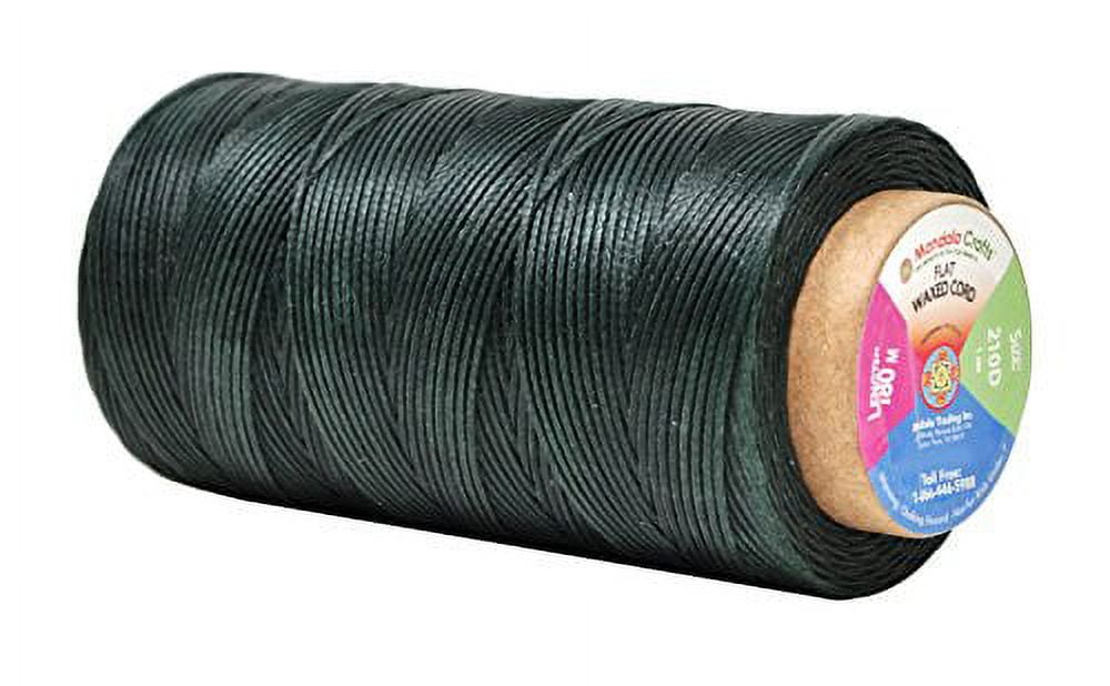 Flat Waxed Thread for Leather Sewing - Leather Thread Wax String Polyester Cord for Leather Craft Stitching Bookbinding by Mandala Crafts 210D 1mm
