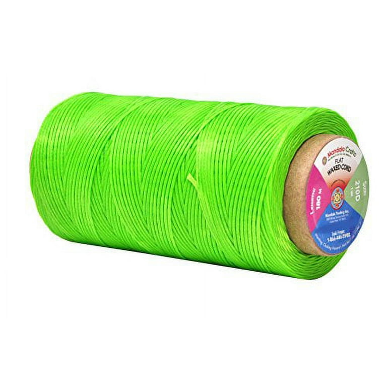Flat Waxed Thread for Leather Sewing - Leather Thread Wax String Polyester  Cord for Leather Craft Stitching Bookbinding by Mandala Crafts 210D 1mm 197  Yards Lime Green 
