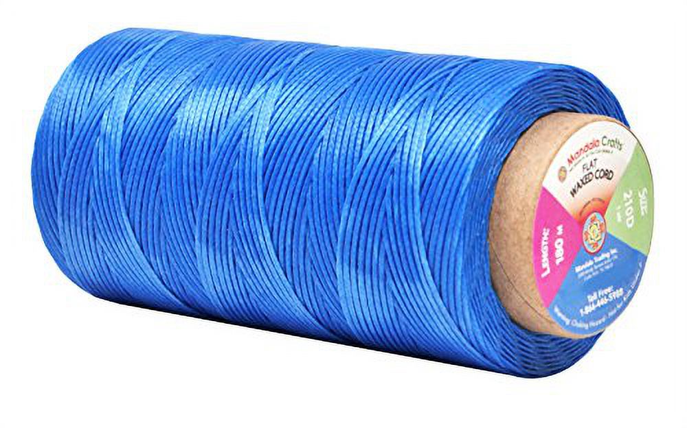 Flat Waxed Thread for Leather Sewing - Leather Thread Wax String Polyester  Cord for Leather Craft Stitching Bookbinding by Mandala Crafts 210D 1mm 197  Yards Sky Blue 