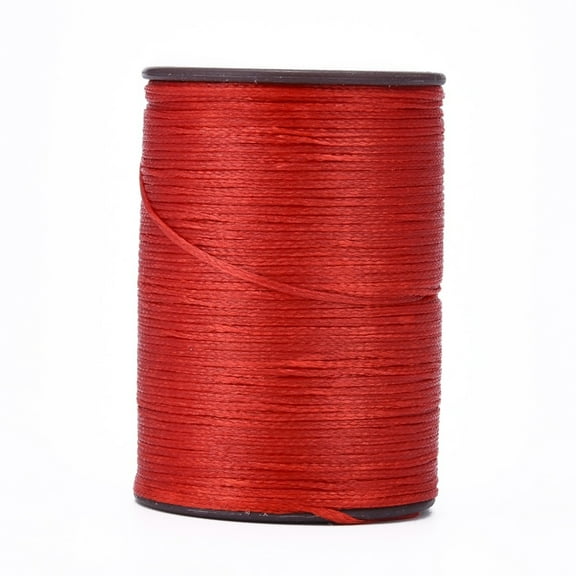 Flat Waxed Thread String Micro Macrame Cord for Leather Sewing Stitching Red 0.8mm 109.36 yards(100m)/roll
