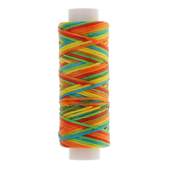 Flat Waxed Thread for Clothes Shoes Bags Sewing - 0.8mm 25m Polyester Rainbow