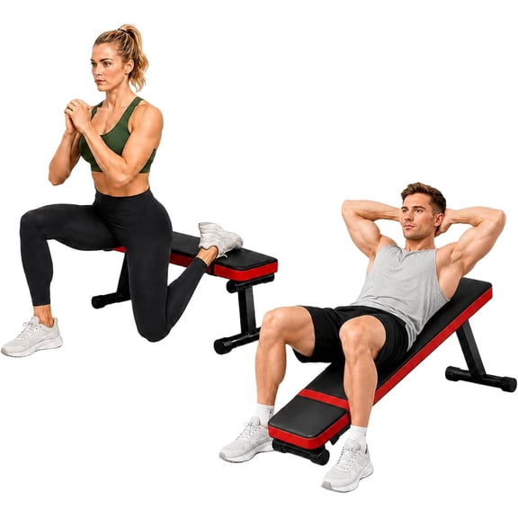 Flat Weight Bench for Gym 618 LB Foldable Adjustable Workout Bench Dumbbell Bench Press Exercise Bench for Strength & Sit Ups Black