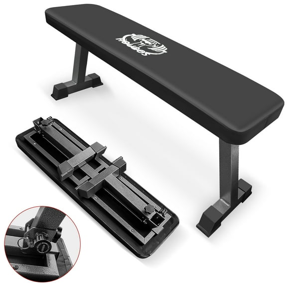 Flat Weight Bench for Home Gym, Adjustable Multi-Purpose Weight Training and Ab Exercises 1000lb Capacity