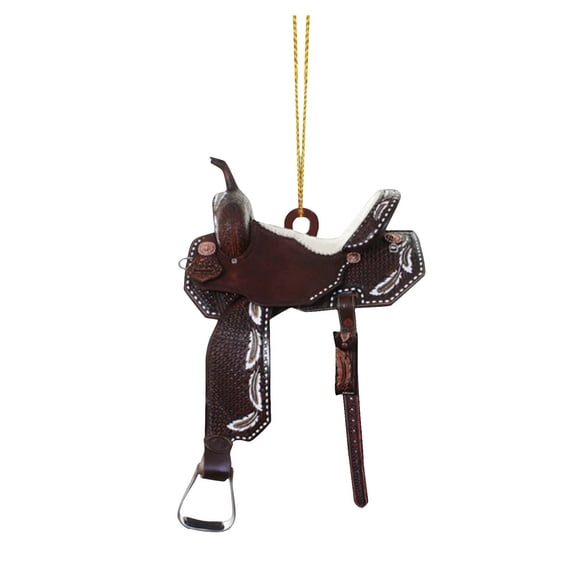 Flat Western Saddle CowPendant, Christmas Tree Ornaments, Easy to Hang, Cute Design, Reusable Decorations for Home, Wreaths, Gift and Festive Settings