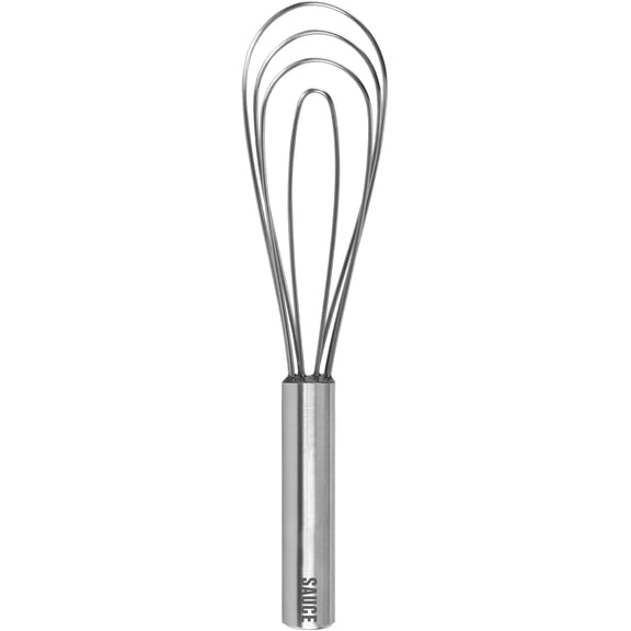 Flat Whisk Stainless Steel 10 Gravy Whisk for Sauces Roux Batters, Large Kitchen Classic Dishwasher Safe Flat Bottom Whisker for Cooking Blending Mixing Stirring Whipping Beating Whisking