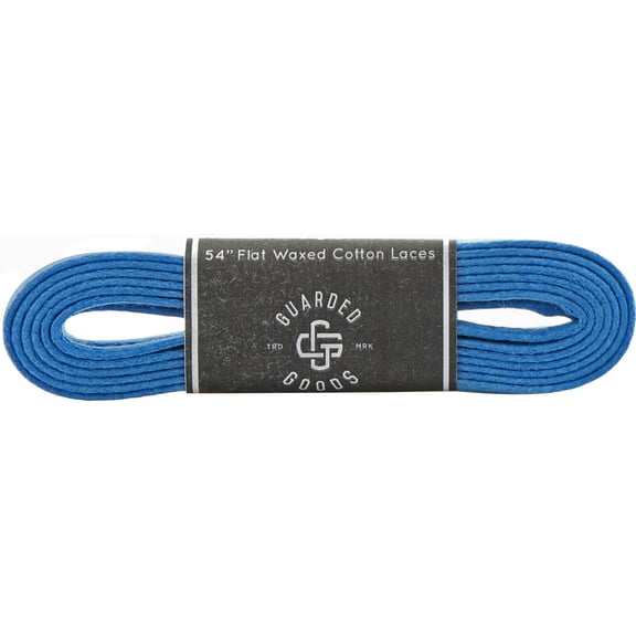 Flat Wide Waxed Boot Laces - 54" Cobalt