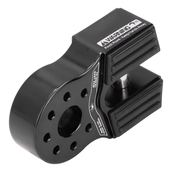 Flat Winch Shackle Mount 16000lb Loading with Rubber Side Guard Aluminium Alloy Universal for UTV SUV PickupBlack