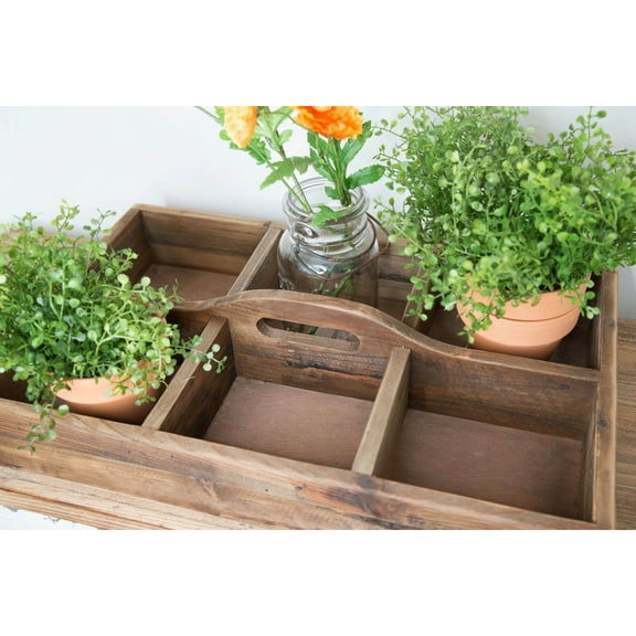 Flat Wood Decorative Storage Caddy