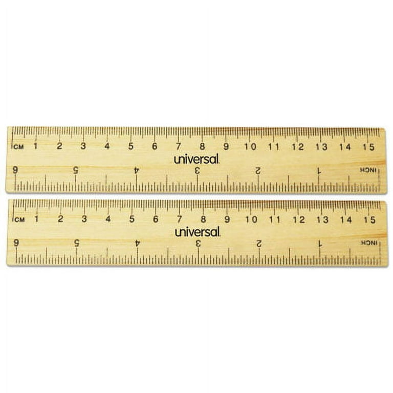 Flat Wood Ruler, Standard/Metric, 6 Flat Wood Ruler, Standard/Metric, 6