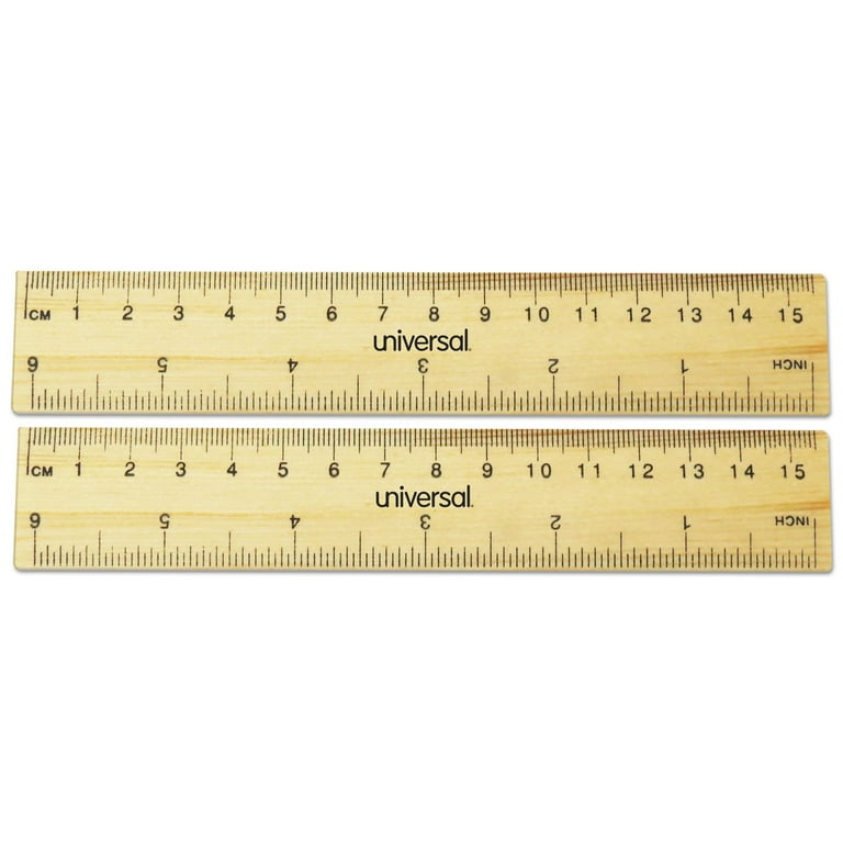 Flat Wood Ruler, Standard/Metric, 6 Flat Wood Ruler, Standard/Metric, 6