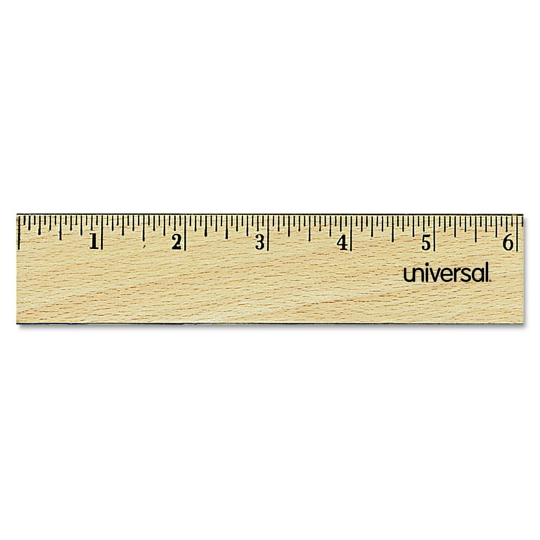 Flat Wood Ruler w/Double Metal Edge, Standard, 12 Flat Wood Ruler w/Double Metal Edge, Standard, 12