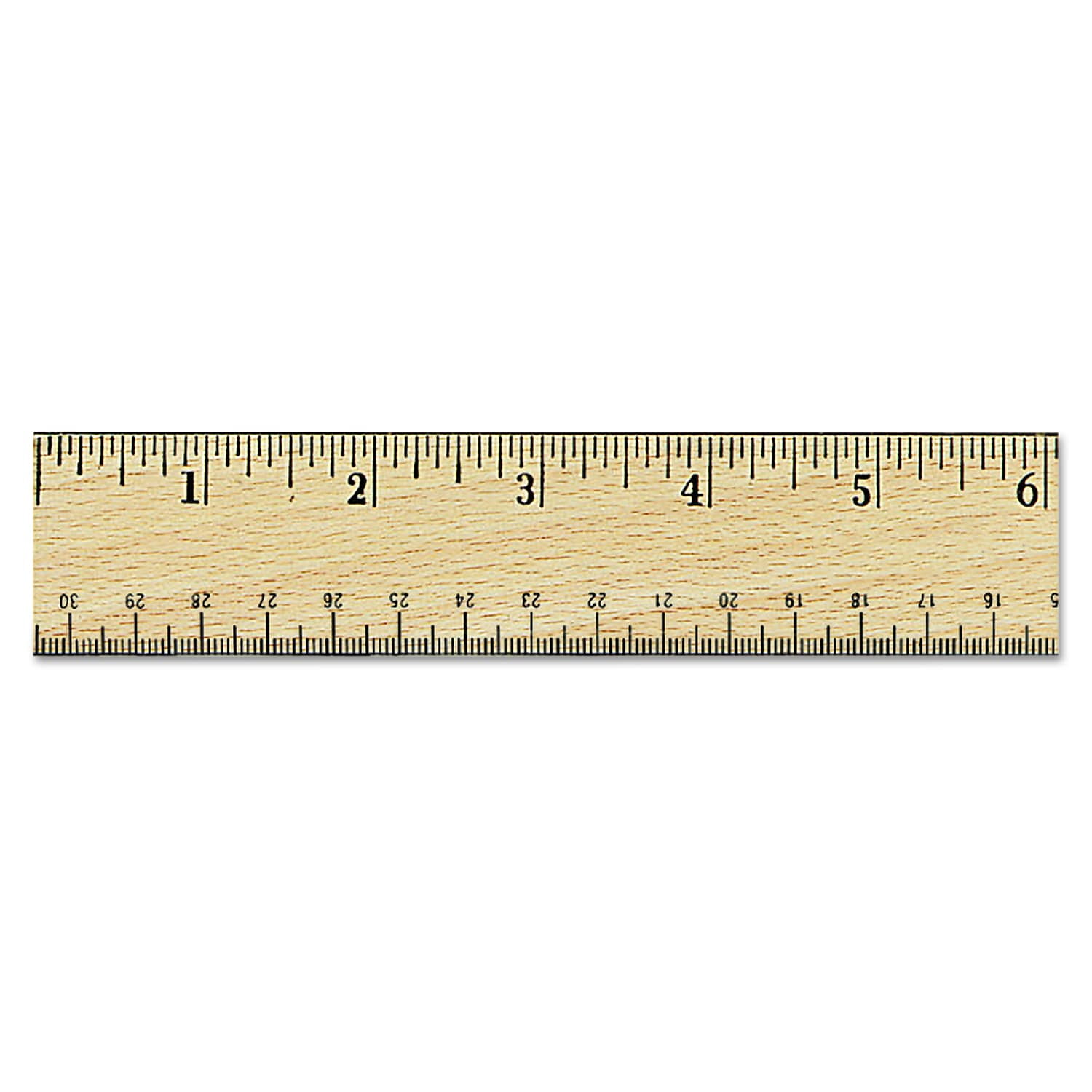 Universal Flat Wood Ruler w/Double Metal Edge 12