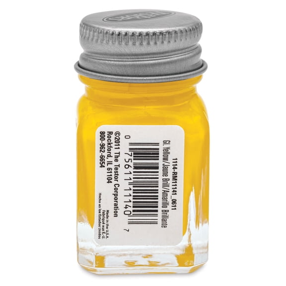 Flat Yellow Testors Enamel Plastic Model Paint, 1/4 oz bottle