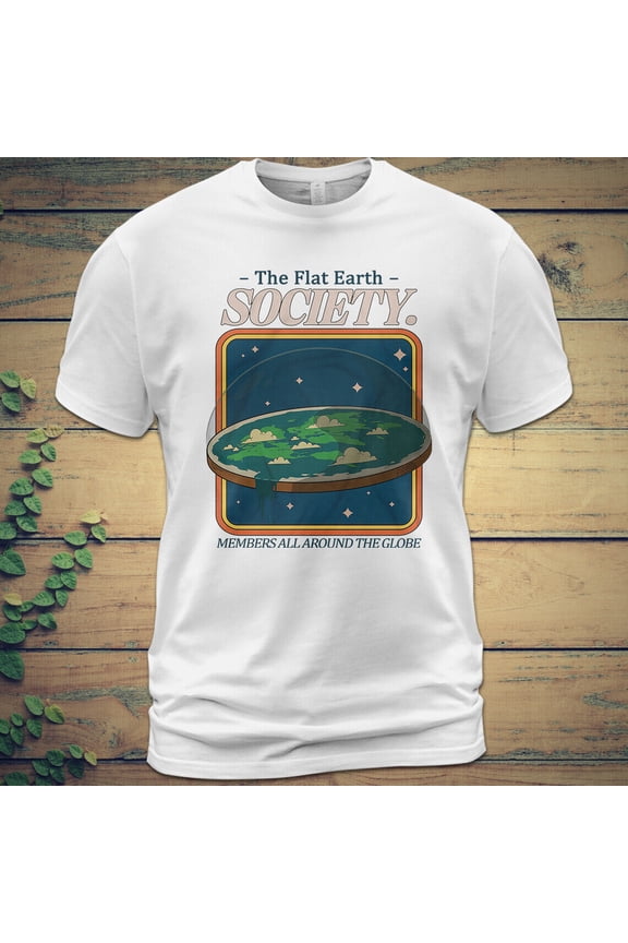 Flat earth around world cute illustration truthers awake lie