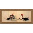 thumbnail image 1 of Flat fish and pink 40x18 Large Gold Ornate Wood Framed Canvas Art by Katsushika Hokusai, 1 of 2