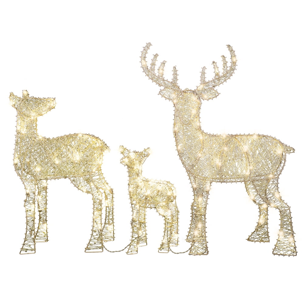 Flattastic Deer Family Christmas Decoration, 3 ft, Holiday Time