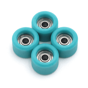 FlatFace G1-A Bearing Fingerboard Wheels Turquoise, Generation 1 Reissue 6.2mm Small Profile Wheels with Locking Bearings
