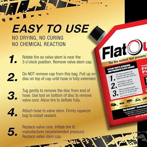 FlatOut MultiPurpose Tire Sealant Prevents and Repairs Flat Tires