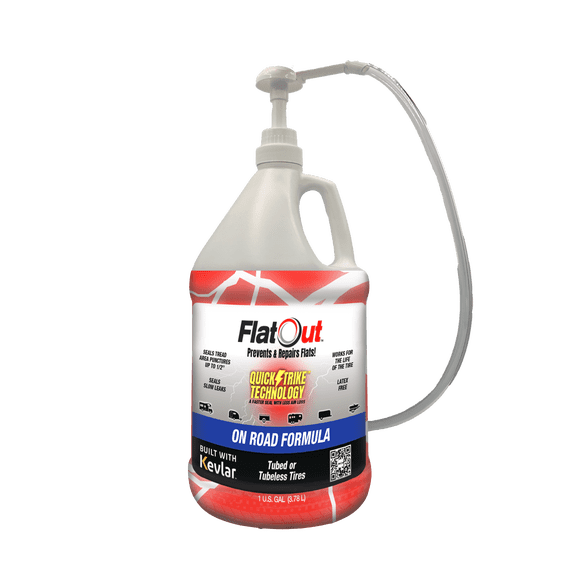 FlatOut Kevlar Bead Puncture Repair Tire Sealant, 1 Gallon, Leak Repair Formula for ATV, UTV, Lawn Mower, Tractor, Golf Cart and Off-Road Tires