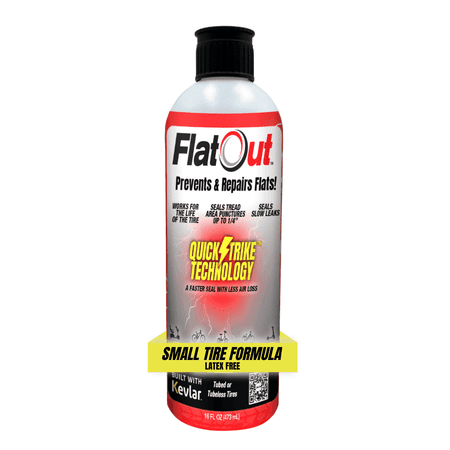 FlatOut QuickStrike Bicycle Tire Sealant 16 oz for Tubed & Tubeless Flat Tire Repair
