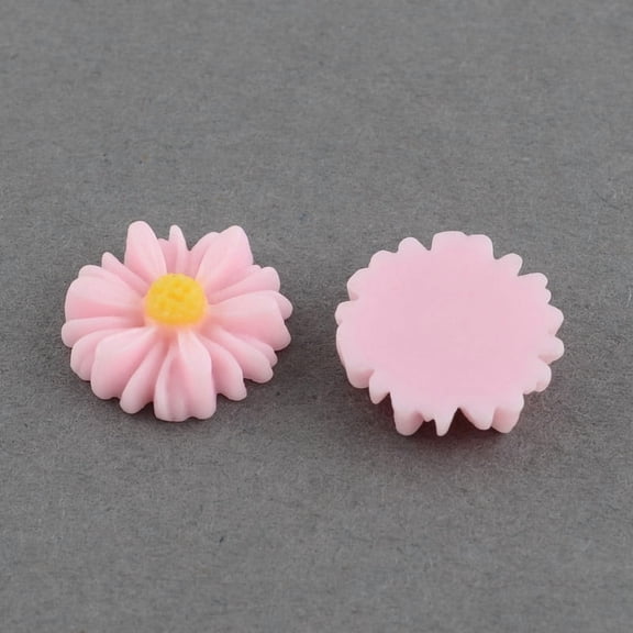 Flatback Hair & Costume Accessories Ornaments Resin Flower Daisy Decoden Cabochons Pink 13x4mm