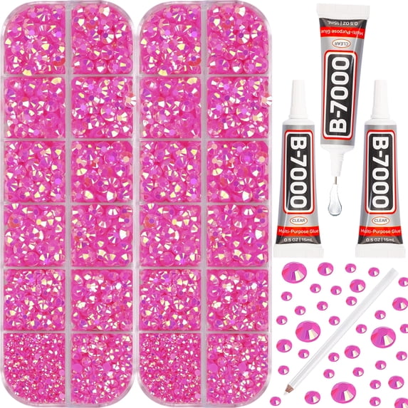 Flatback Rhinestones with Adhesive Glue for Craft, Nail Art, Shoes, Decoration, Embelishment and More