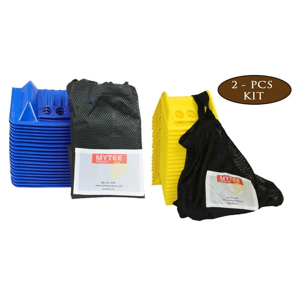 Flatbed Edge Protectors Kit - 20 Pack Yellow Plastic Corner Protectors (4" x 6") & 20 Pack Blue Plastic Corner Protectors (4" x 10") with Carrying Bag
