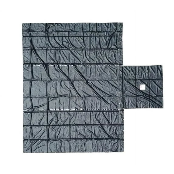 Flatbed Truck Trailer Tarps Heavy Duty 18oz Black Lumber Tarp 20 FT x 27 FT (6 FT Drop) with Stainless Steel D-Rings
