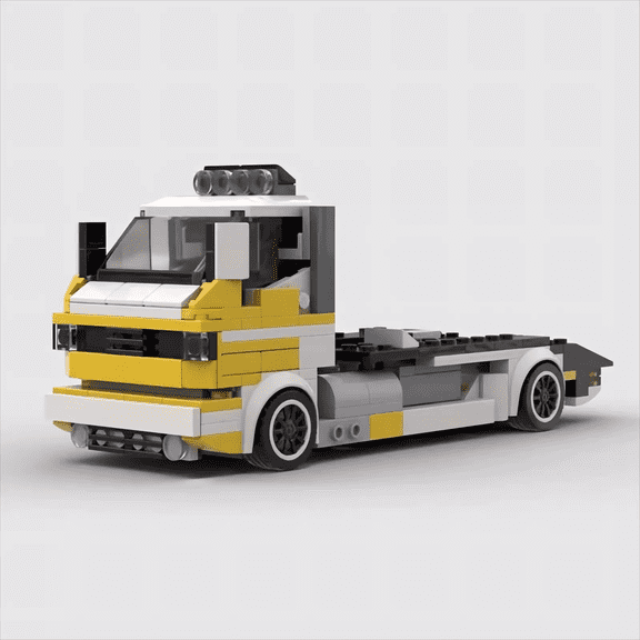 Flatbed Truck Building Blocks Set, DIY Assembly Vehicle Brick Model, Creative Desktop Collectible Building Toy