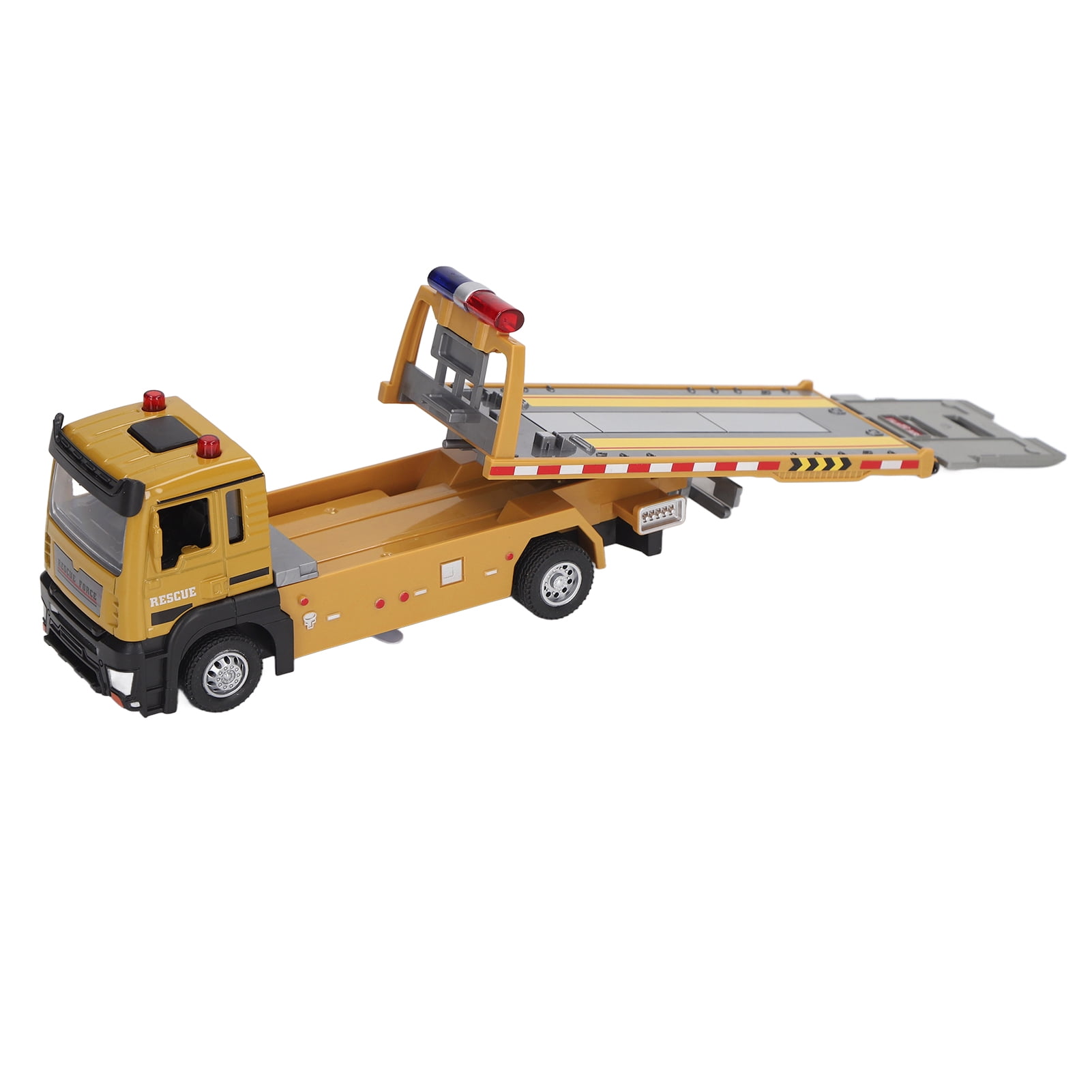 Flatbed Truck Toy, Flatbed Trailer Model Toy Rear Wheel Return Force 1/