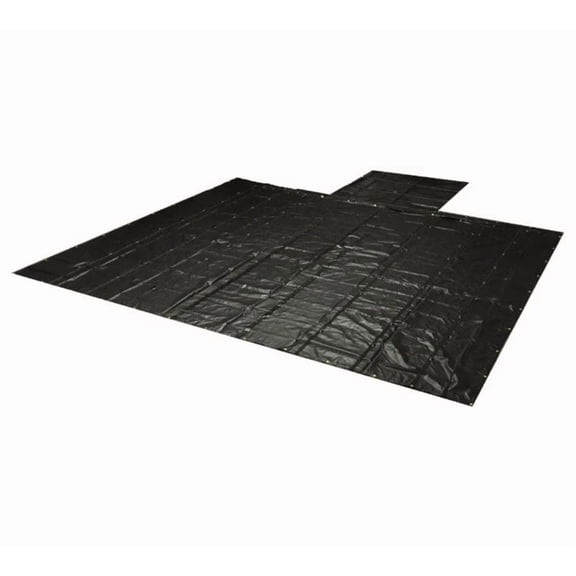 Flatbed Truck Trailer Tarps Heavy Duty 18oz Black Lumber Tarp 24 FT x 27 FT (8 FT Drop) with Stainless Steel D-Rings