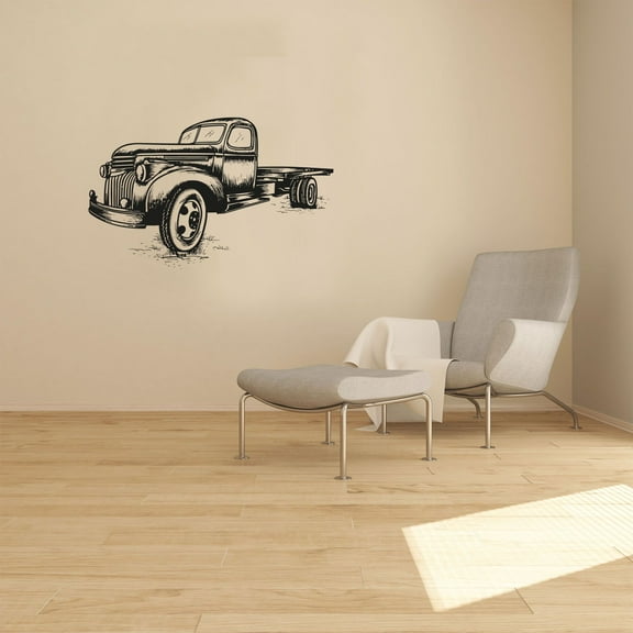 Flatbed Truck Trucks Monster Truck Toy Cars Vehicle Wall Sticker Art Decal for Girls Boys Room Bedroom Nursery Kindergarten House Fun Home Decor Stickers Wall Art Vinyl Decoration Size (20x30 inch)