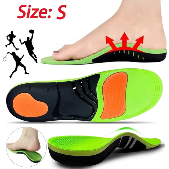Flatfoot and high-arch supportive orthotic insoles, unisex. (S)