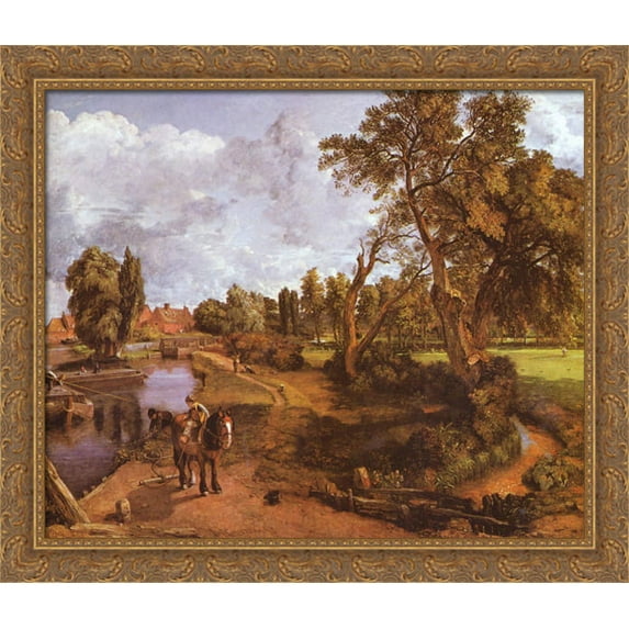 Flatford Mill 34x28 Large Gold Ornate Wood Framed Canvas Art by John Constable