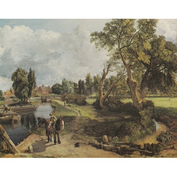 Flatford Mill on the River Stour 1817 Canvas Art - John Constable (24 x 36)