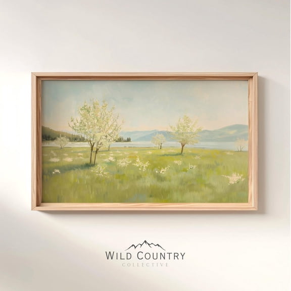 Flathead Cherry Orchard Spring Blossom Forest Mountain Lake Flower Field Poster