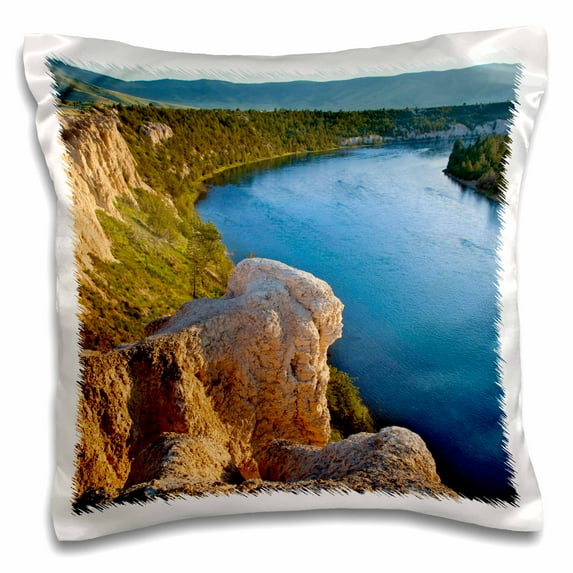 3dRose, Flathead River and Mission Mountains, Montana - US27 CHA1763 - Chuck Haney, 16x16 inch Pillow Case